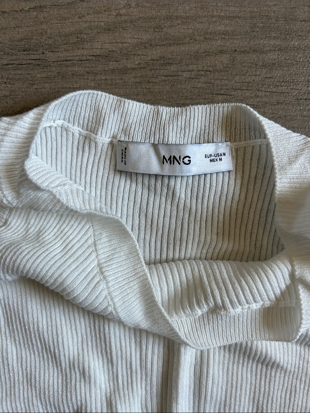 Mango White Ribbed Tank Top - Picture 2 of 4